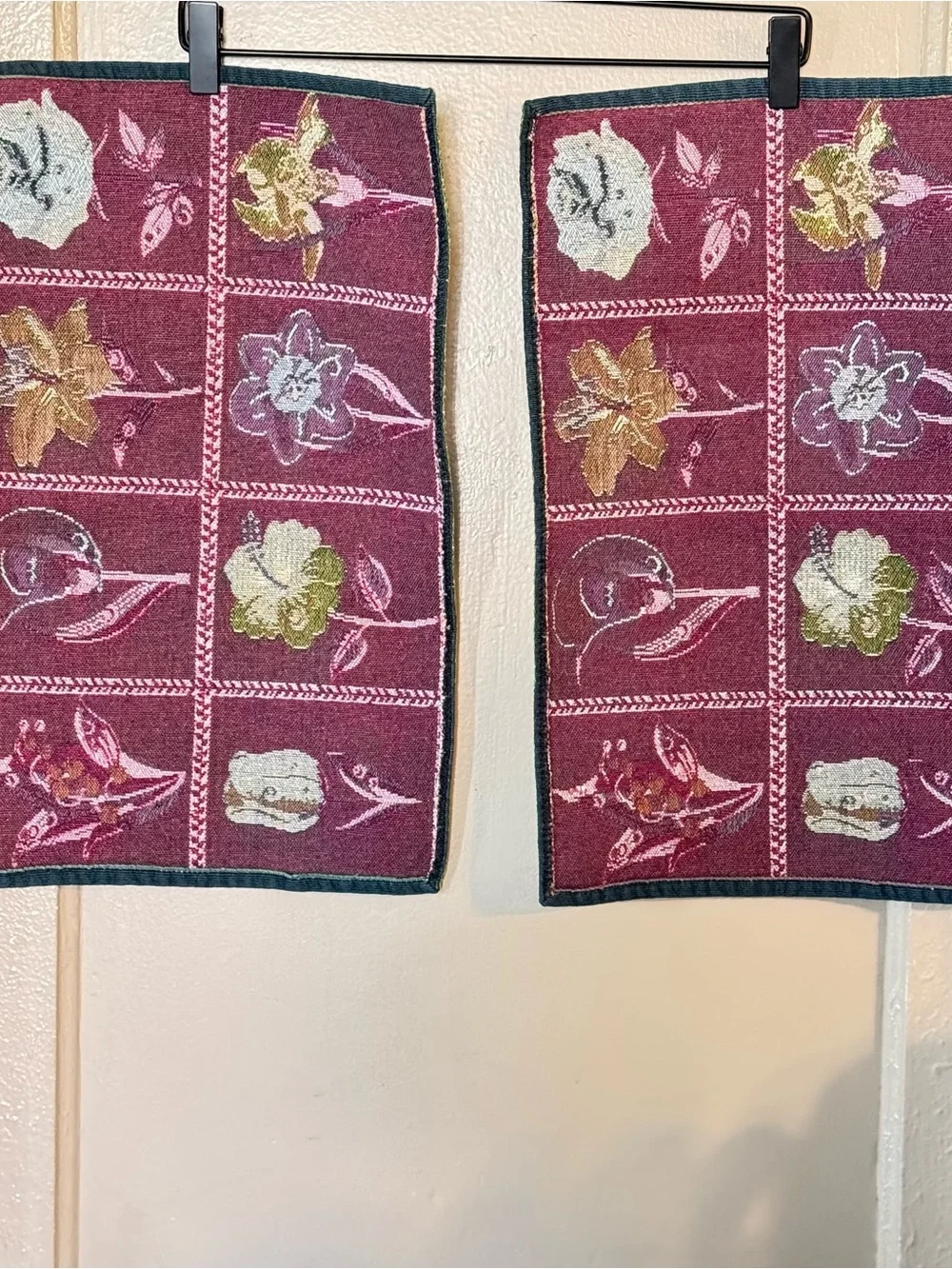 Floral Patchwork Tapestry Placemat Pair Grannycore Spring Kitchen Decor